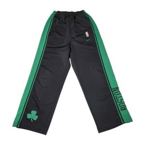 Vintage Nike Boston Celtics NBA Tearaway Pants Youth M 12/14 Black Green Y2K